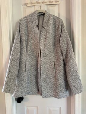 VICI Boutique Classic Women's Gray Herringbone Coat Fully Lined Size XL
